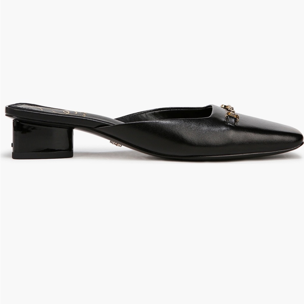 SAM ELDERMAN NWT Ollie Square-toe Faux Leather slip-on Bit Mule, kitten-heel - Picture 3 of 6